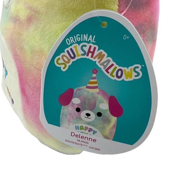 Squishmallows 8” Delene the Birthday Dog, NWT - Picture 3 of 3